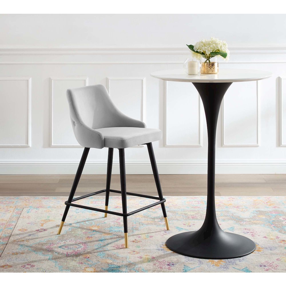 Adorn Performance Velvet Counter Stool. Picture 7