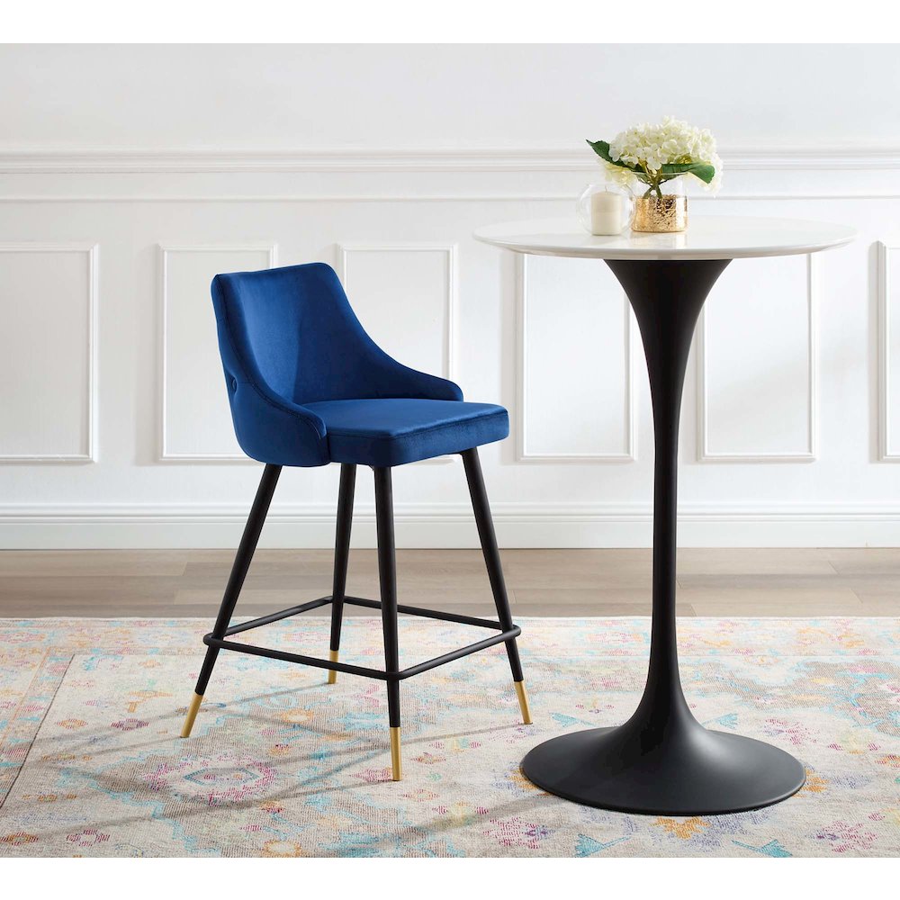 Adorn Performance Velvet Counter Stool. Picture 6