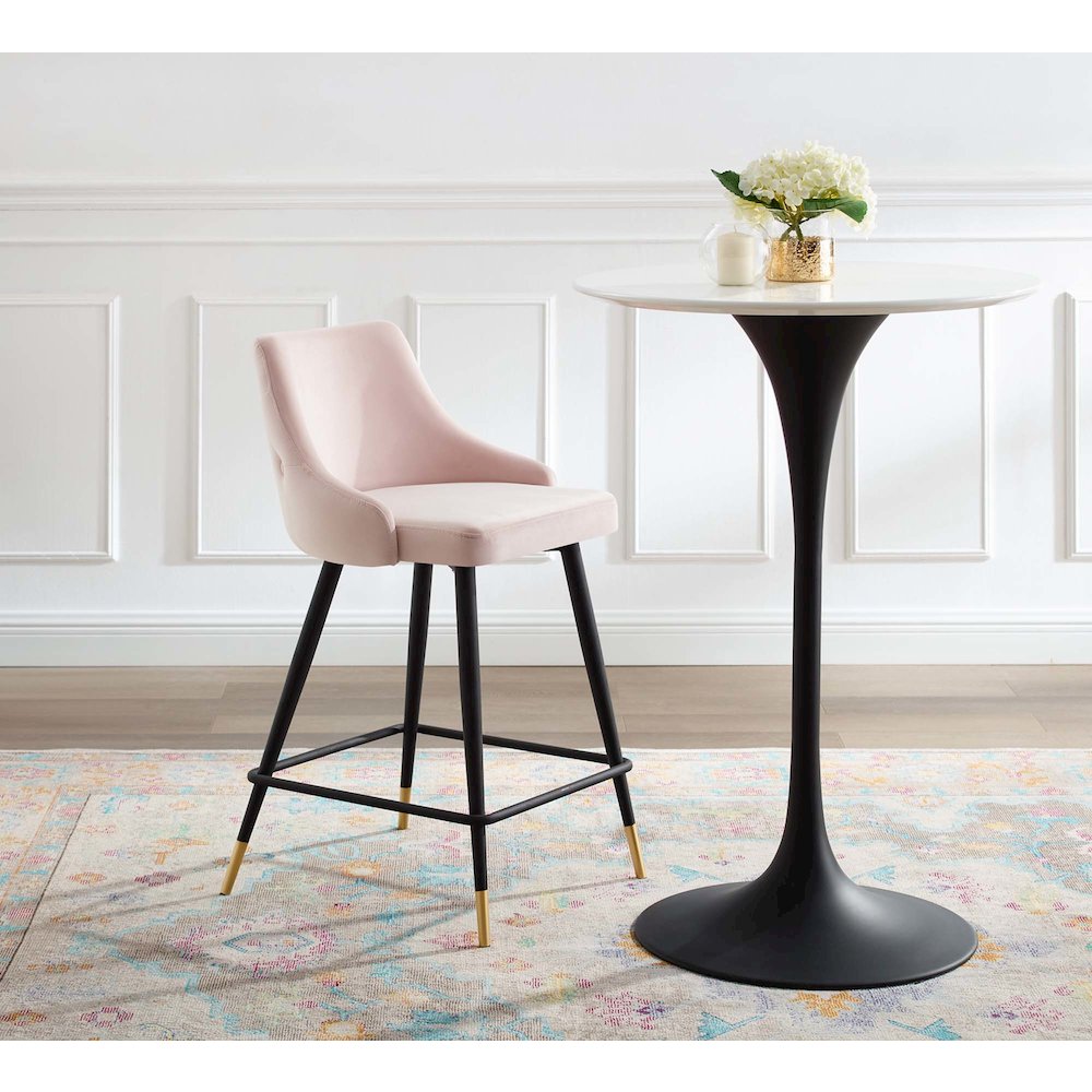 Adorn Performance Velvet Counter Stool. Picture 6