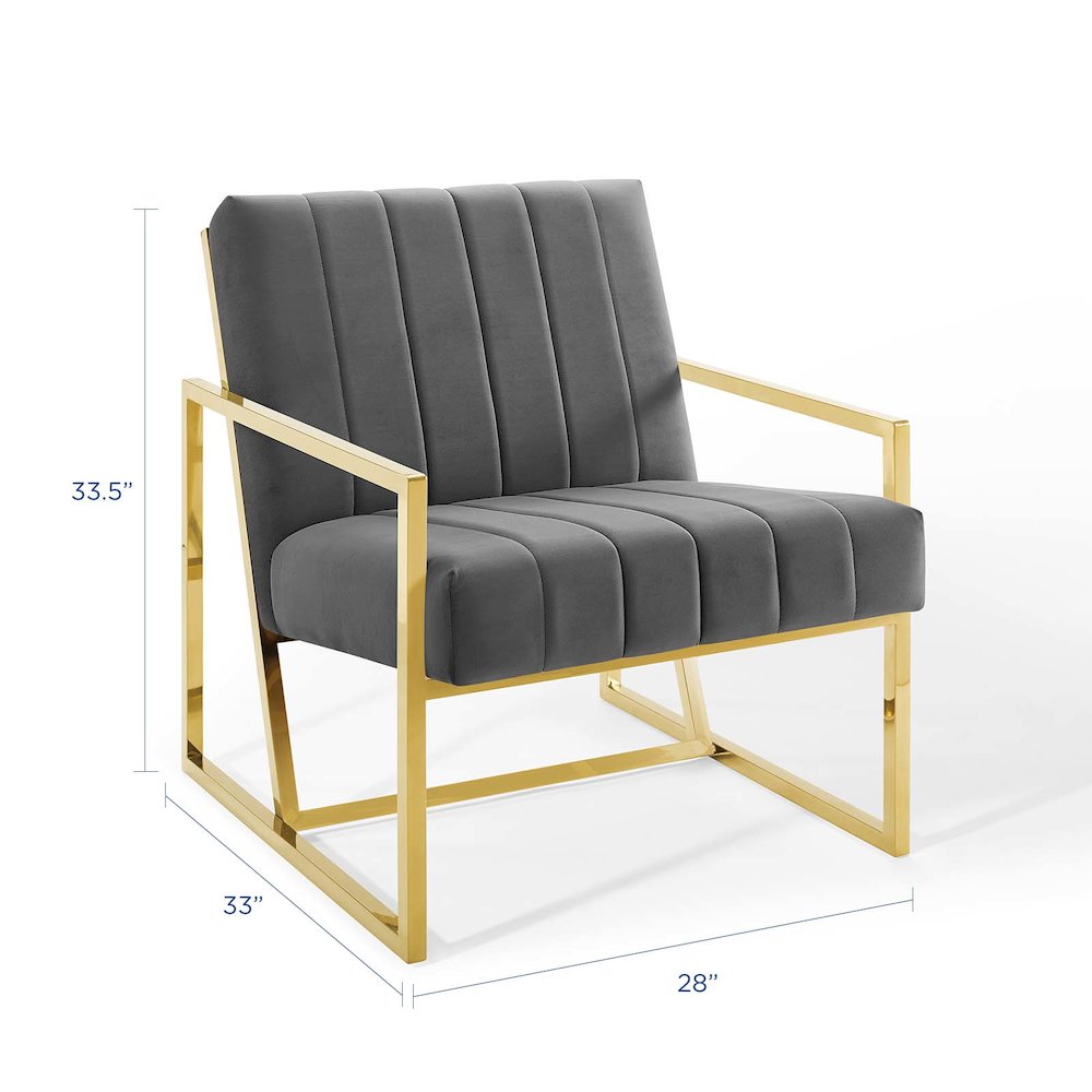 Inspire Channel Tufted Performance Velvet Armchair. Picture 2