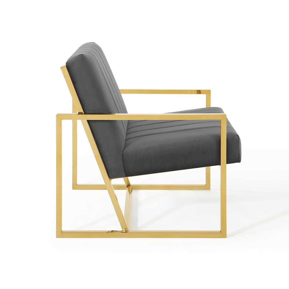 Inspire Channel Tufted Performance Velvet Armchair. Picture 3