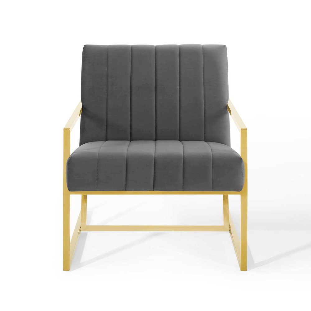 Inspire Channel Tufted Performance Velvet Armchair. Picture 5