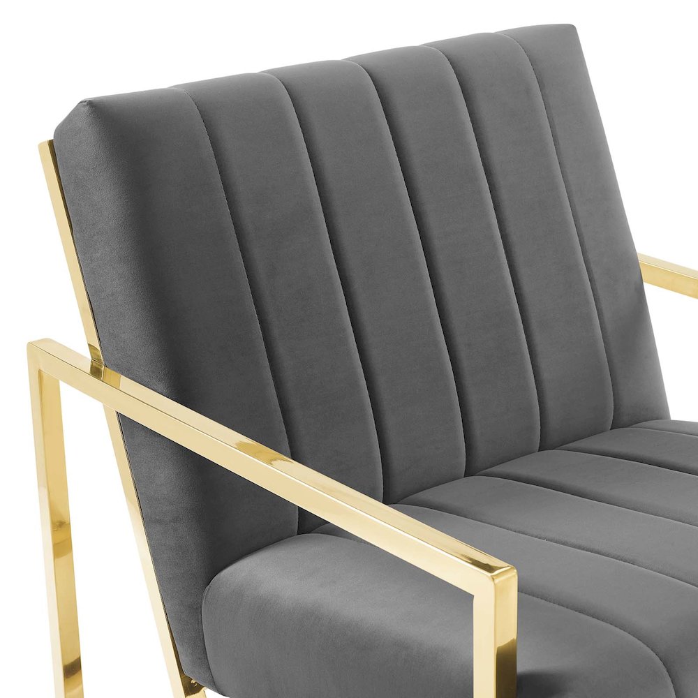 Inspire Channel Tufted Performance Velvet Armchair. Picture 6