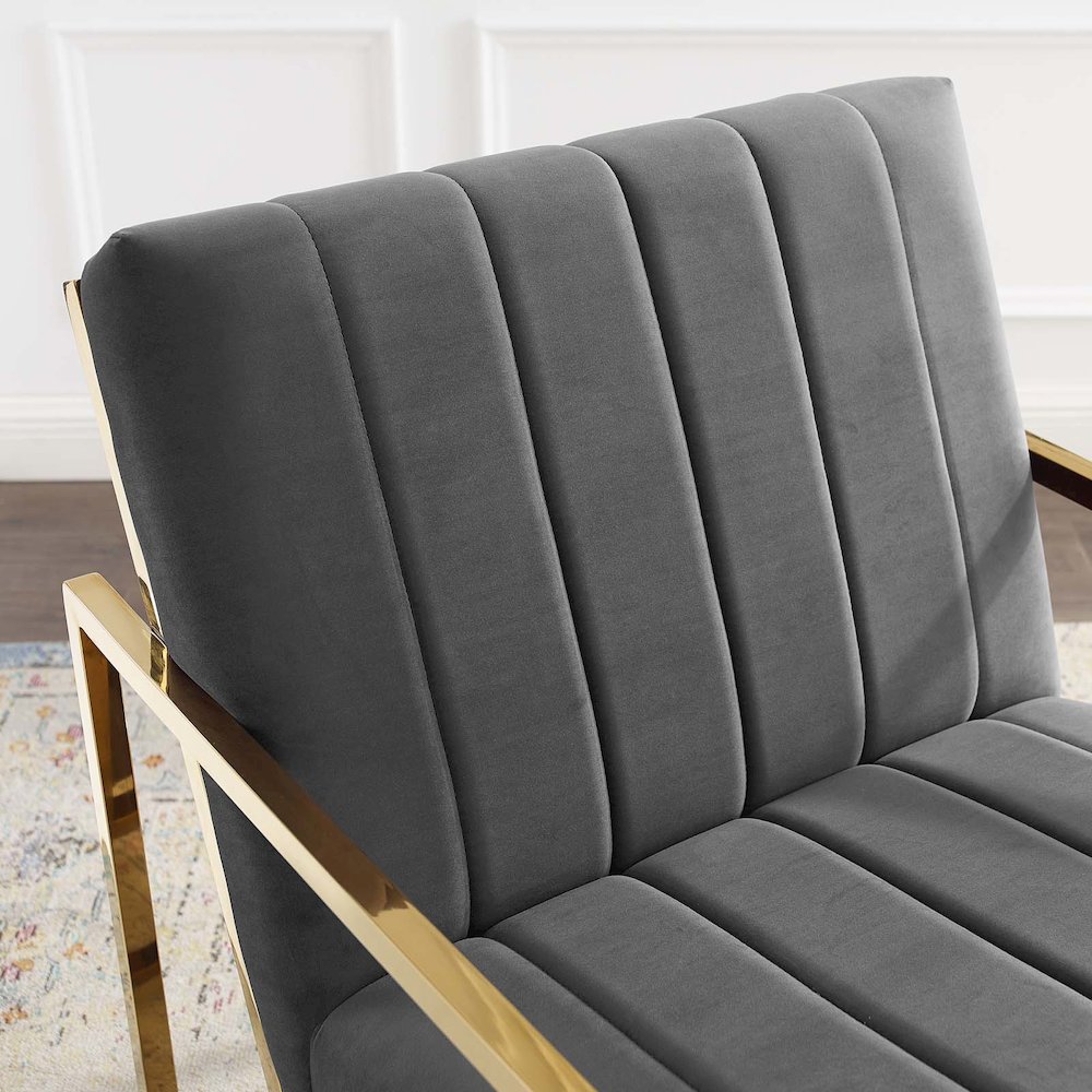 Inspire Channel Tufted Performance Velvet Armchair. Picture 8