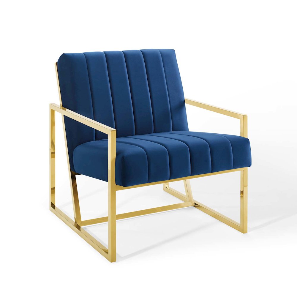 Inspire Channel Tufted Performance Velvet Armchair. Picture 1