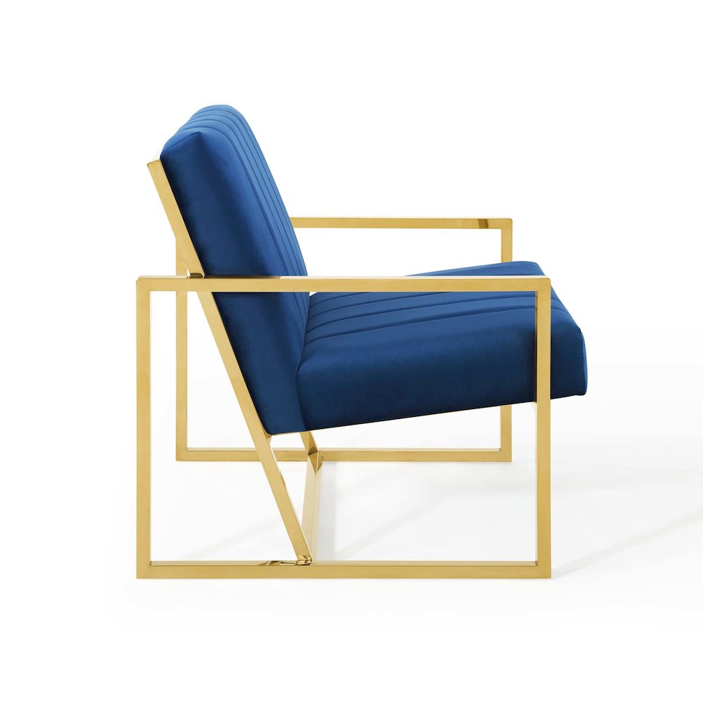 Inspire Channel Tufted Performance Velvet Armchair. Picture 3