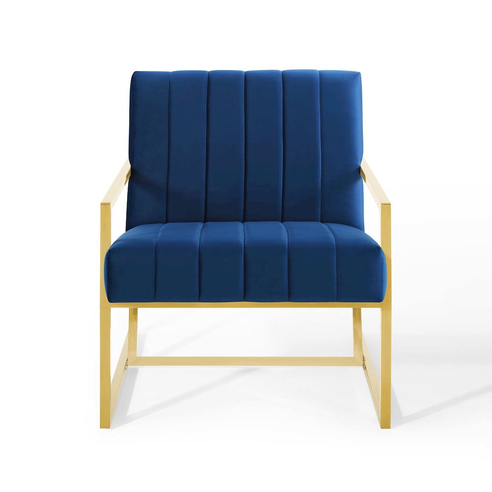 Inspire Channel Tufted Performance Velvet Armchair. Picture 5