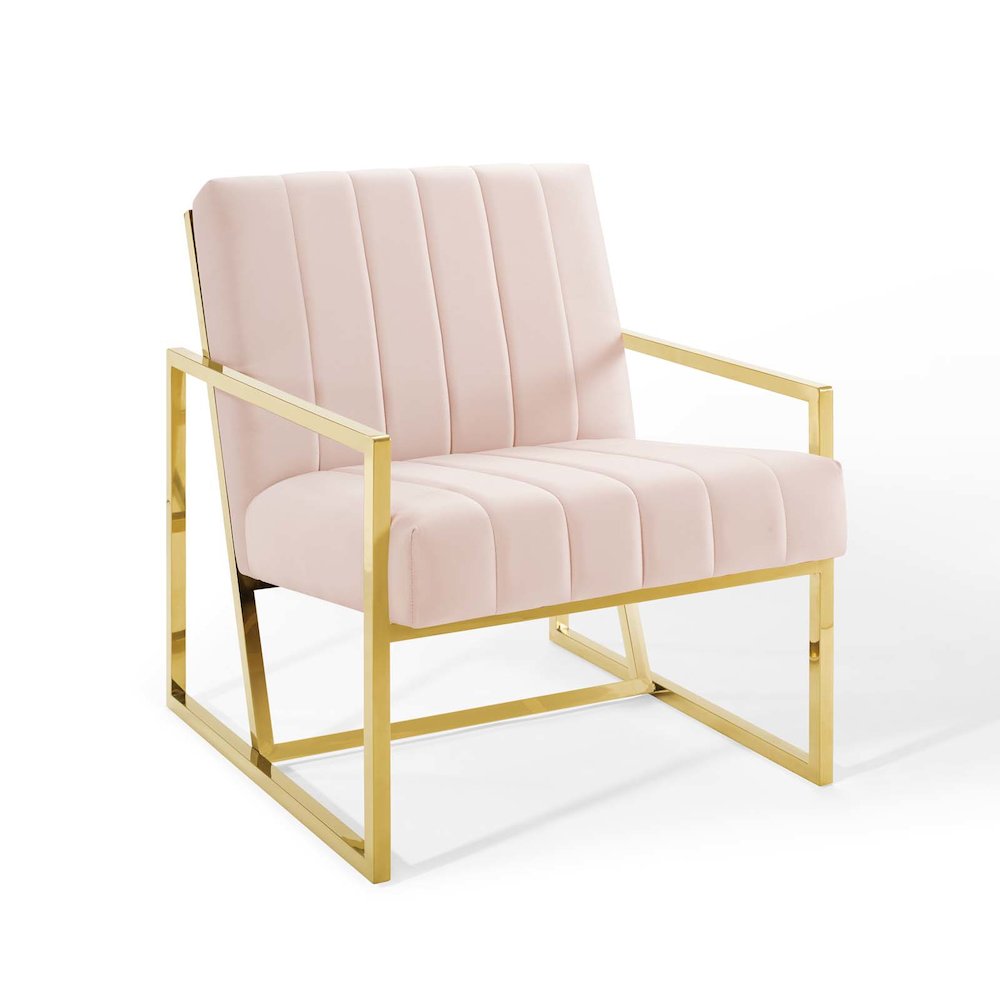 Inspire Channel Tufted Performance Velvet Armchair. Picture 1