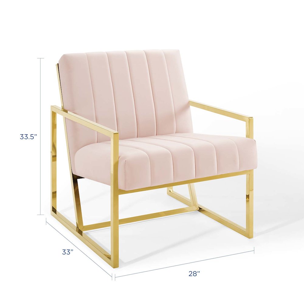 Inspire Channel Tufted Performance Velvet Armchair. Picture 2