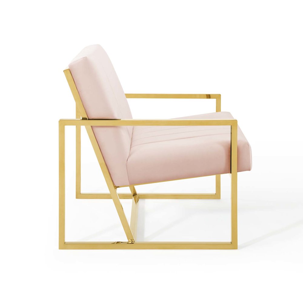 Inspire Channel Tufted Performance Velvet Armchair. Picture 3