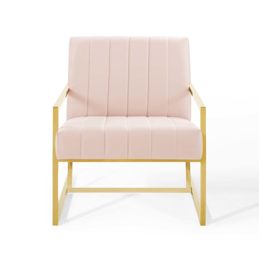 Inspire Channel Tufted Performance Velvet Armchair. Picture 5