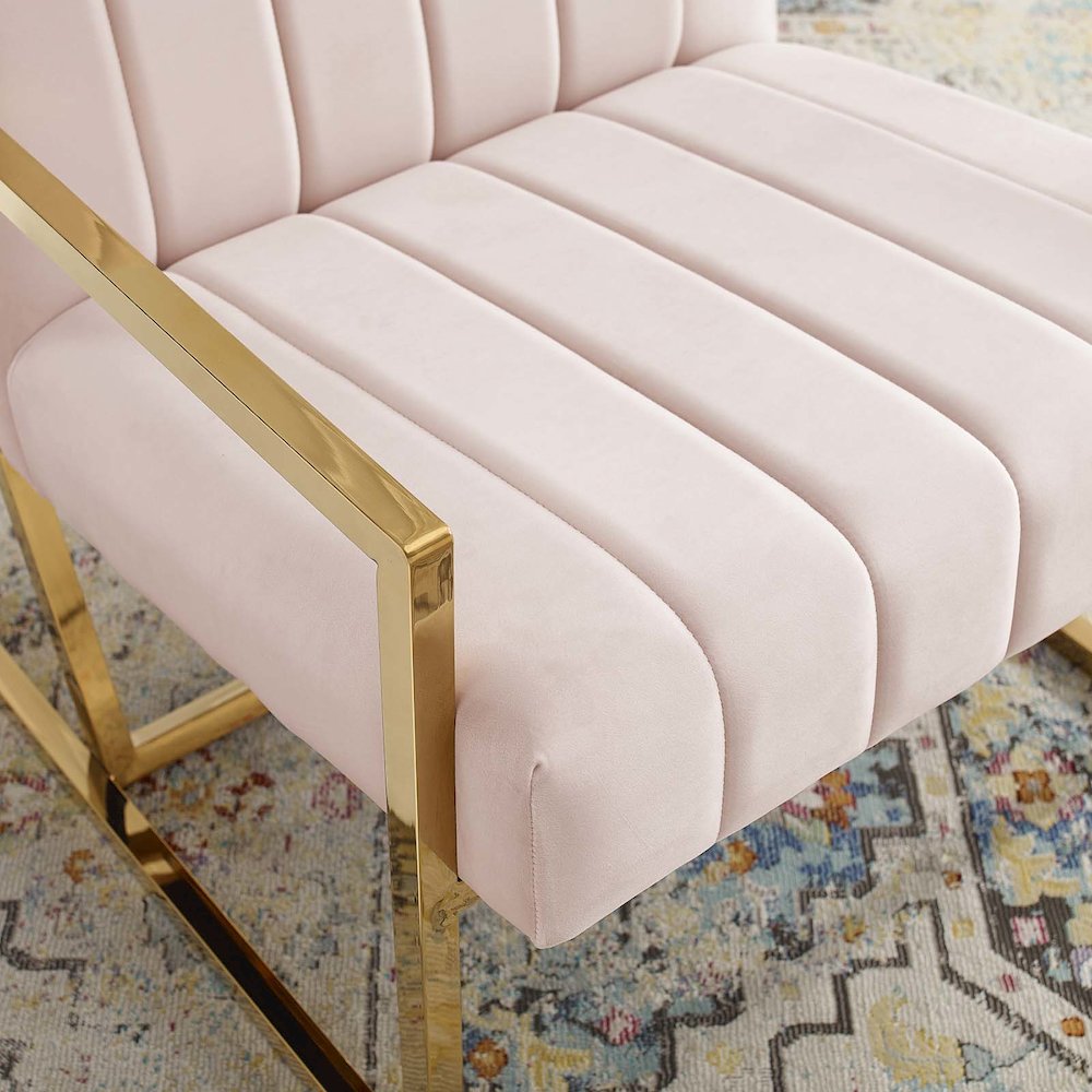 Inspire Channel Tufted Performance Velvet Armchair. Picture 8