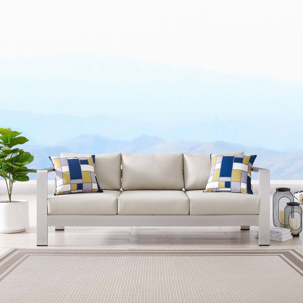 Shore Outdoor Patio Aluminum Sofa. Picture 10