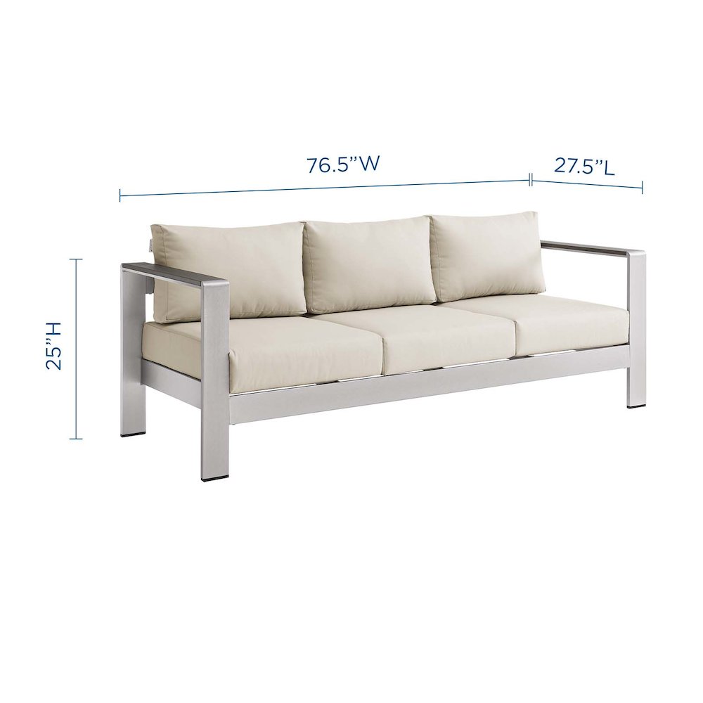Shore Outdoor Patio Aluminum Sofa. Picture 2