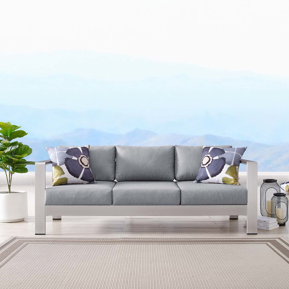Shore Outdoor Patio Aluminum Sofa. Picture 10