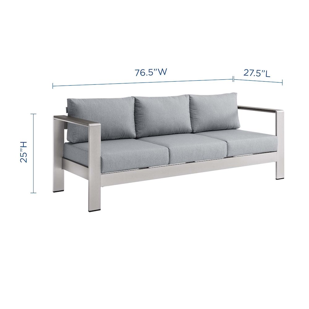 Shore Outdoor Patio Aluminum Sofa. Picture 3