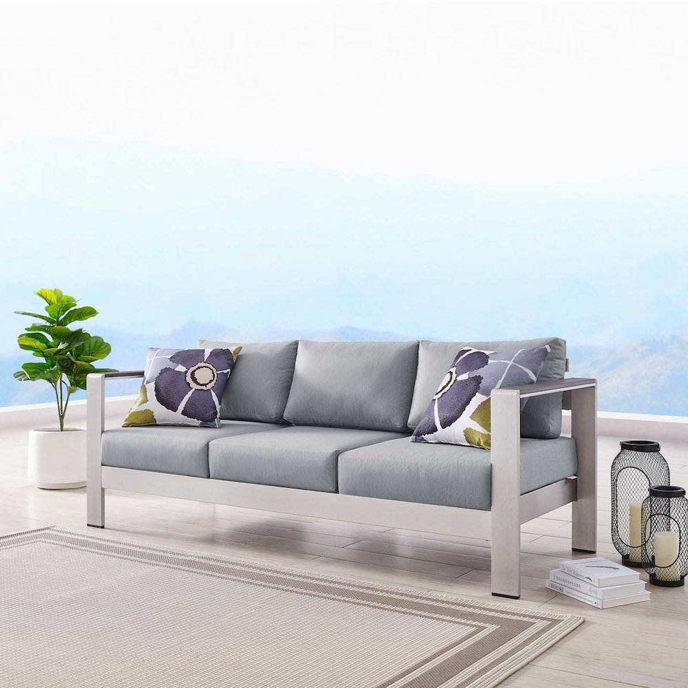 Shore Outdoor Patio Aluminum Sofa. Picture 9