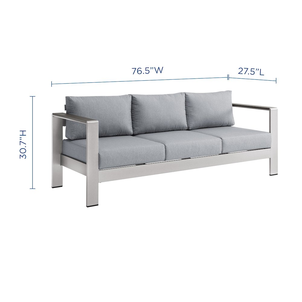 Shore Outdoor Patio Aluminum Sofa. Picture 4