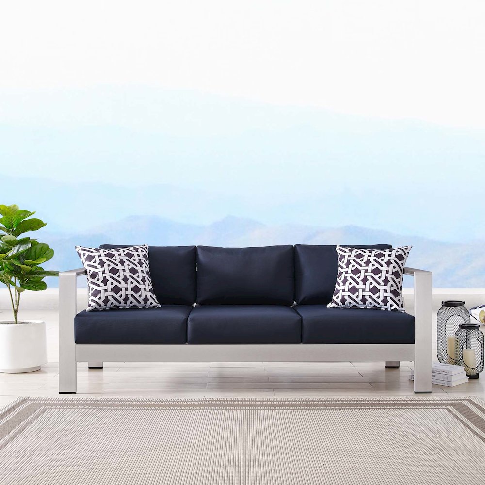 Shore Outdoor Patio Aluminum Sofa. Picture 10