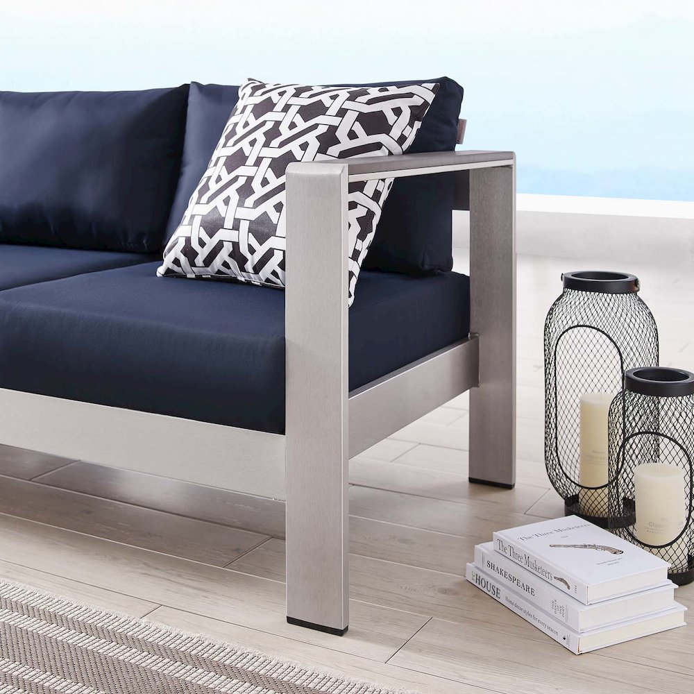 Shore Outdoor Patio Aluminum Sofa. Picture 11