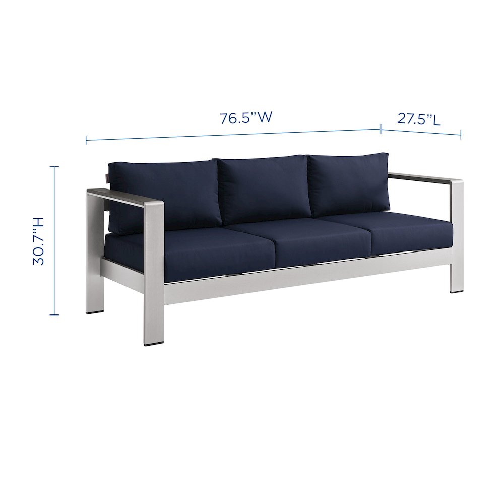 Shore Outdoor Patio Aluminum Sofa. Picture 4