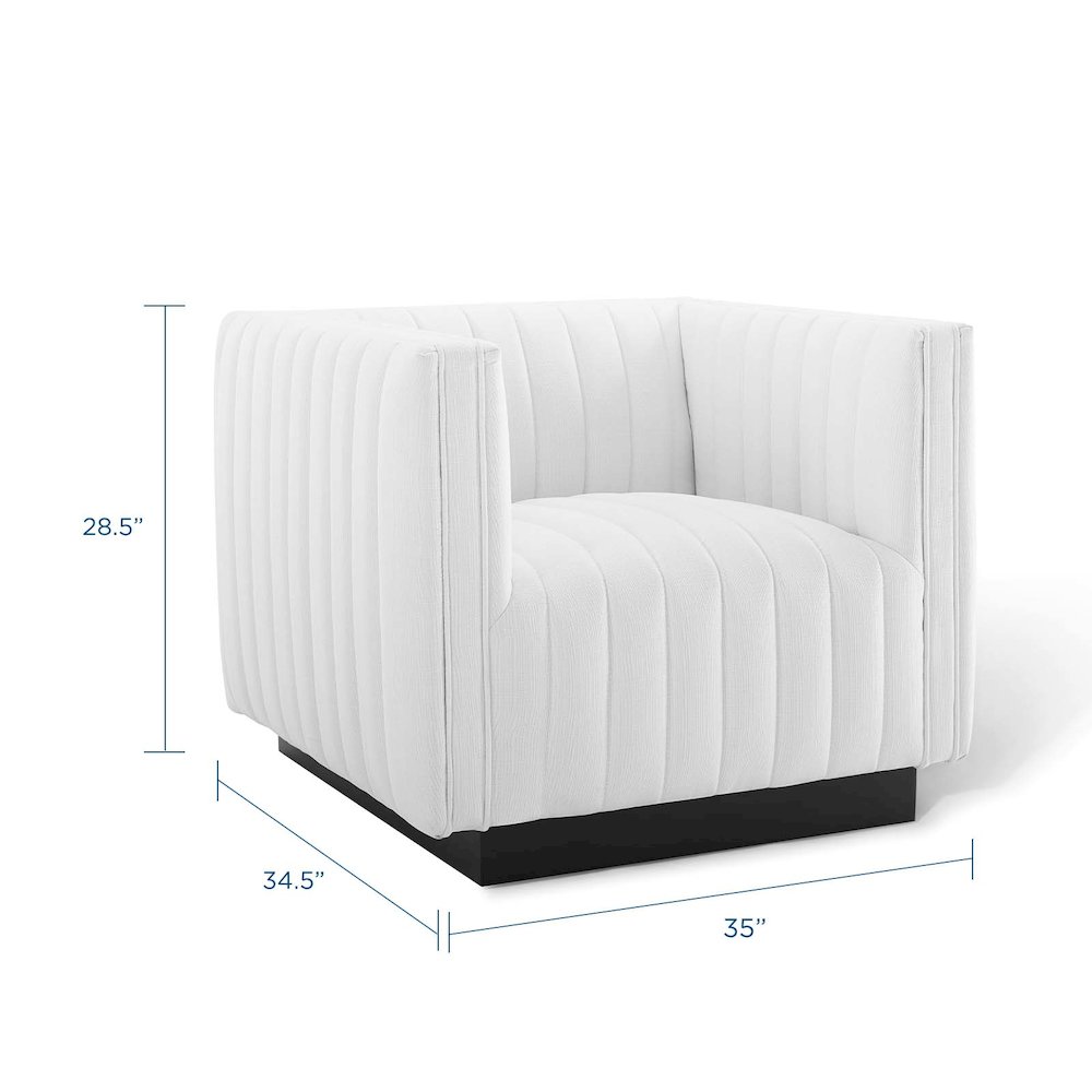 Conjure Tufted Upholstered Fabric Armchair. Picture 2