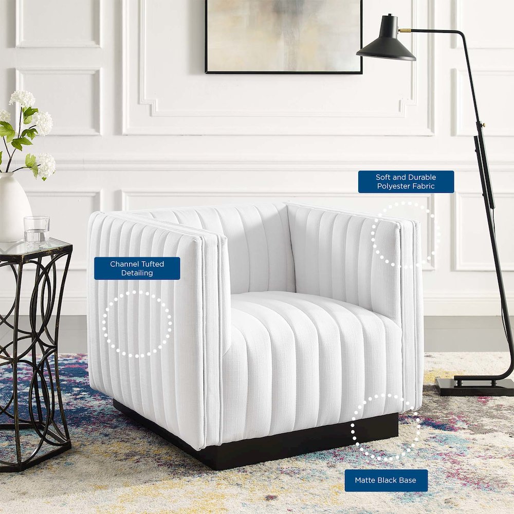 Conjure Tufted Upholstered Fabric Armchair. Picture 10