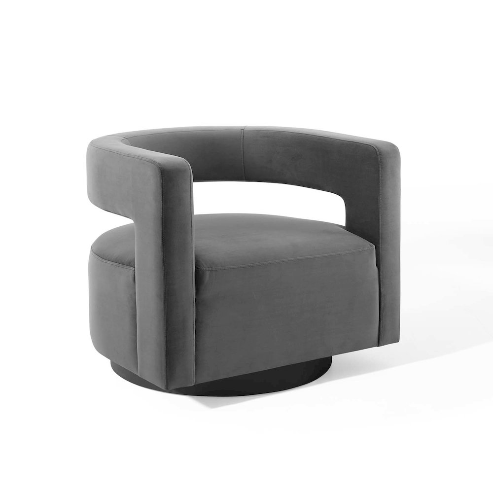 Spin Cutaway Performance Velvet Swivel Armchair. Picture 1