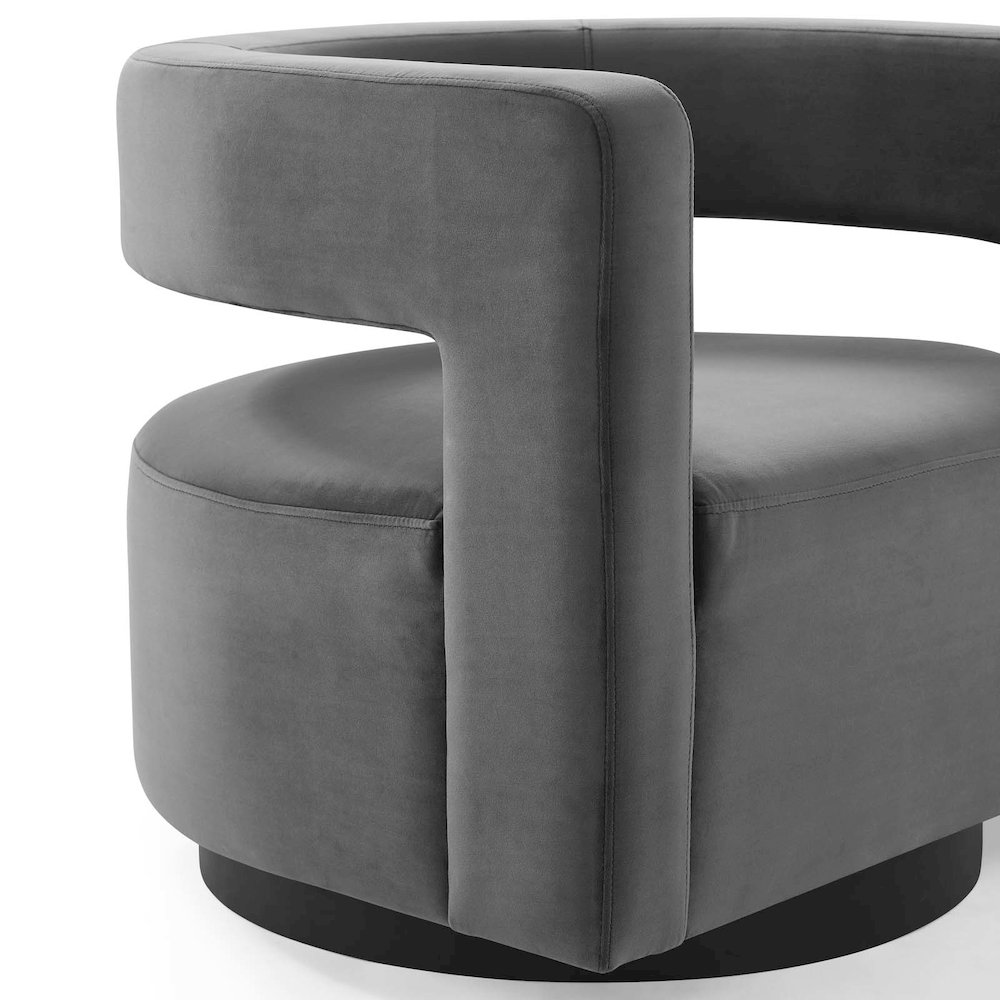 Spin Cutaway Performance Velvet Swivel Armchair. Picture 7