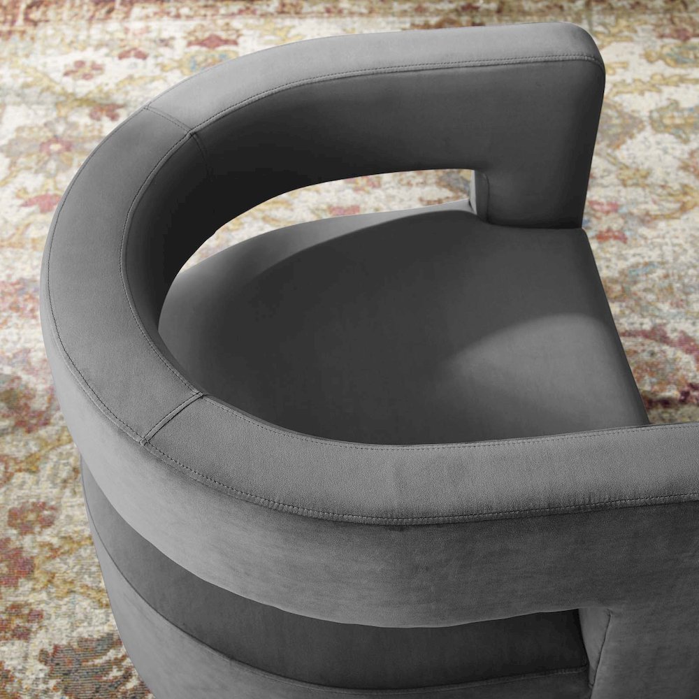 Spin Cutaway Performance Velvet Swivel Armchair. Picture 9