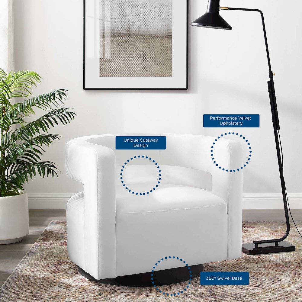Spin Cutaway Performance Velvet Swivel Armchair. Picture 9