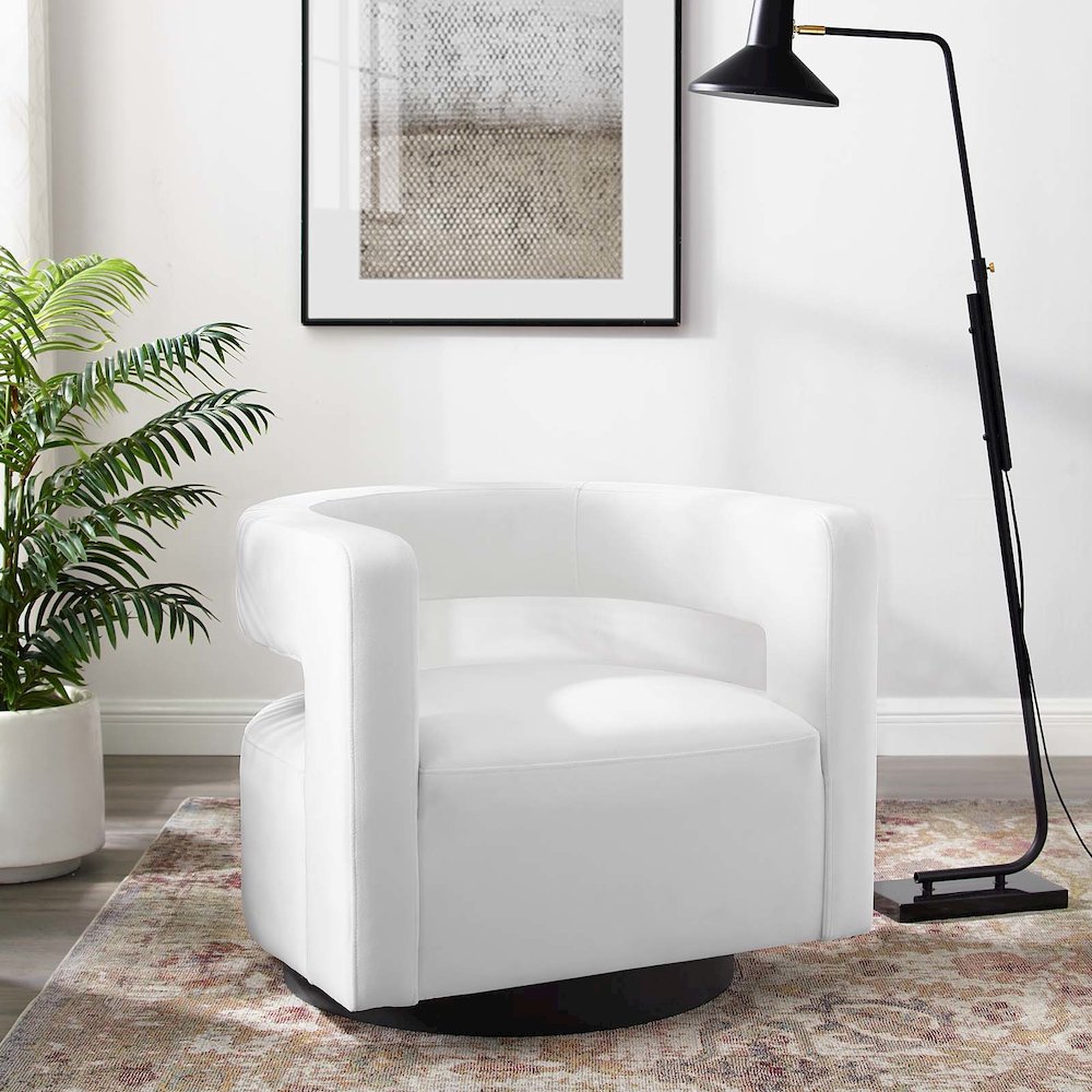 Spin Cutaway Performance Velvet Swivel Armchair. Picture 7