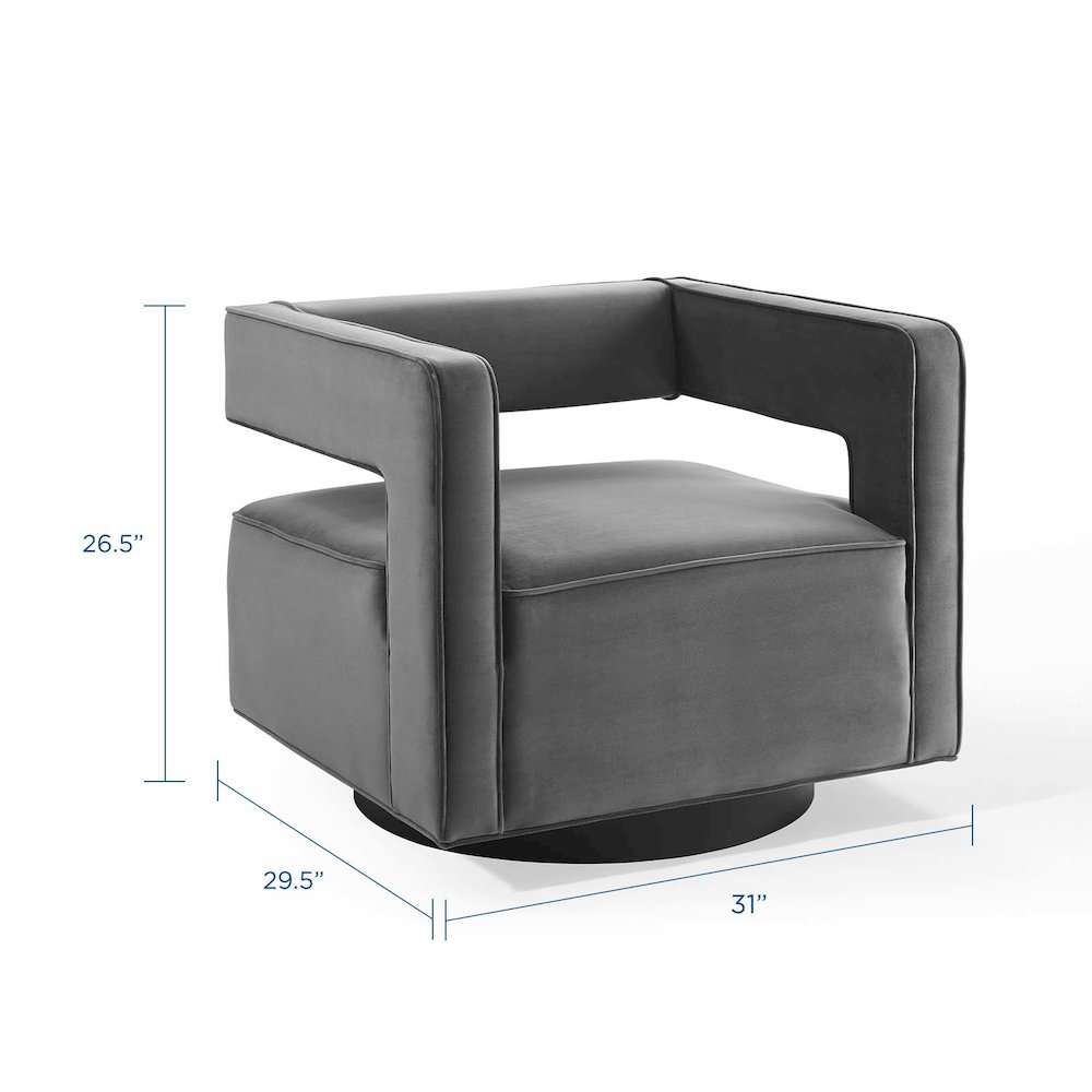 Booth Performance Velvet Performance Velvet Swivel Armchair. Picture 2