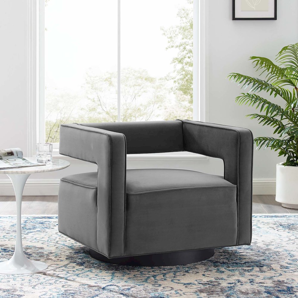 Booth Performance Velvet Performance Velvet Swivel Armchair. Picture 7