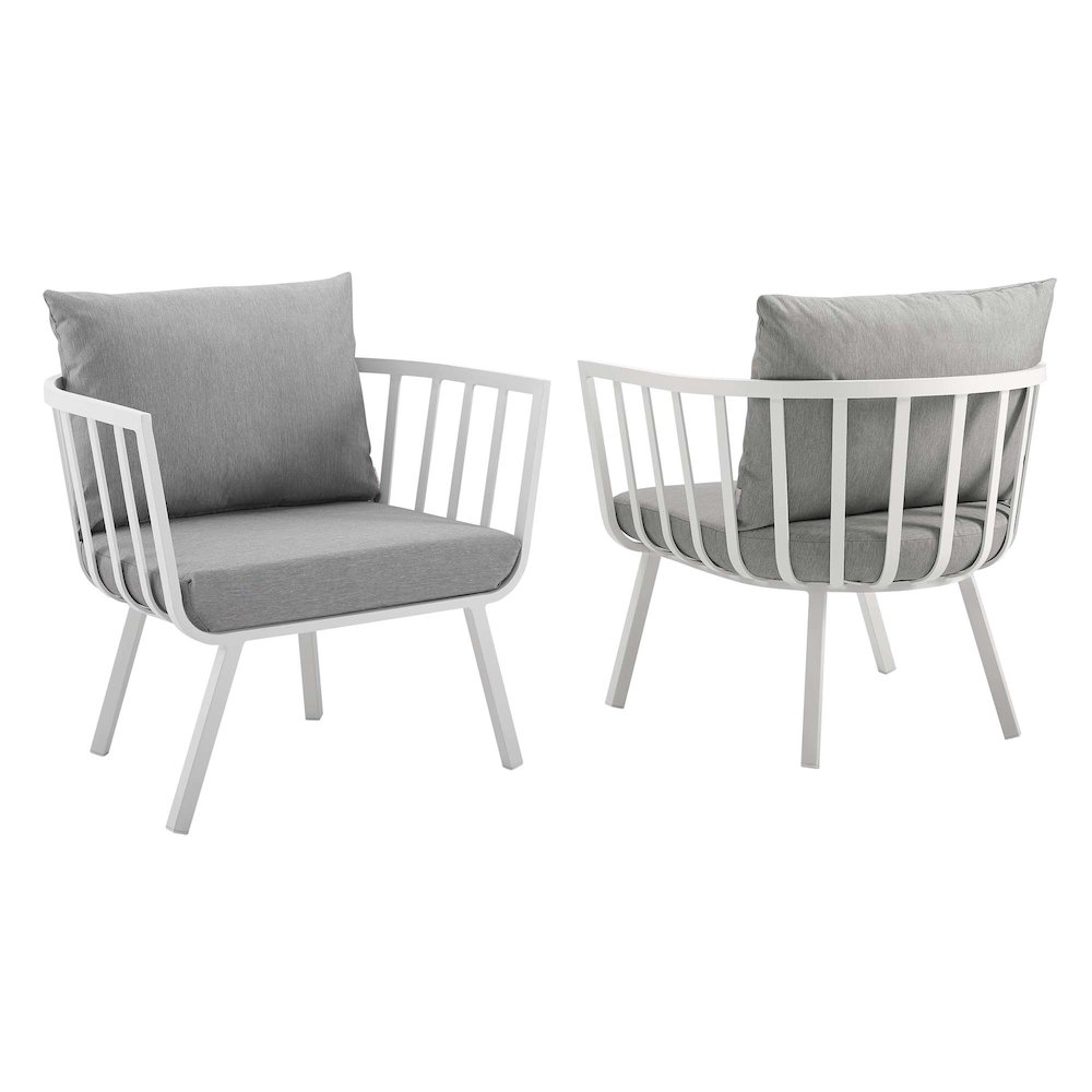 Riverside Outdoor Patio Aluminum Armchair Set of 2. Picture 1