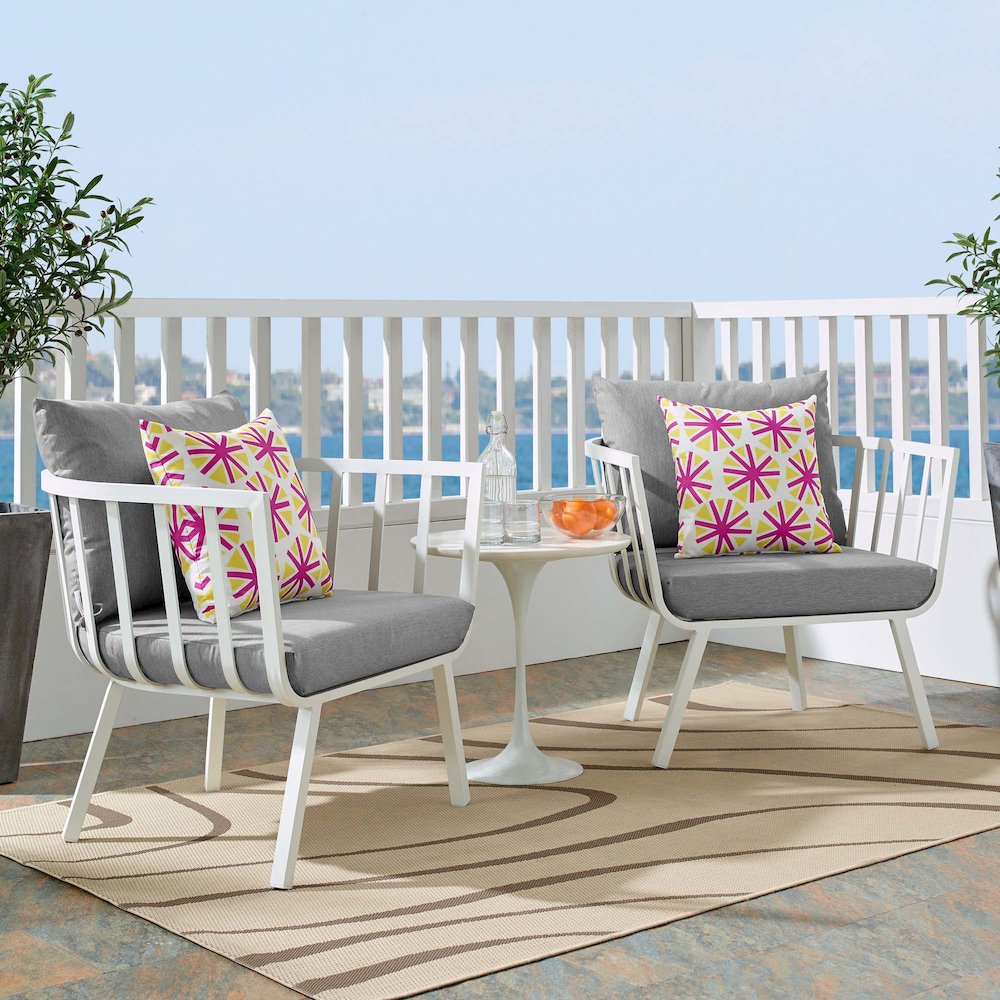 Riverside Outdoor Patio Aluminum Armchair Set of 2. Picture 7