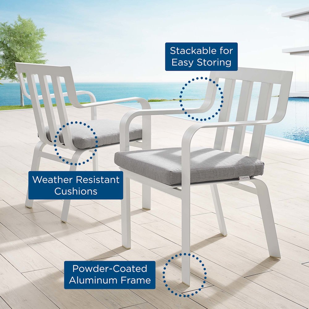 Baxley Outdoor Patio Aluminum Armchair Set of 2. Picture 8