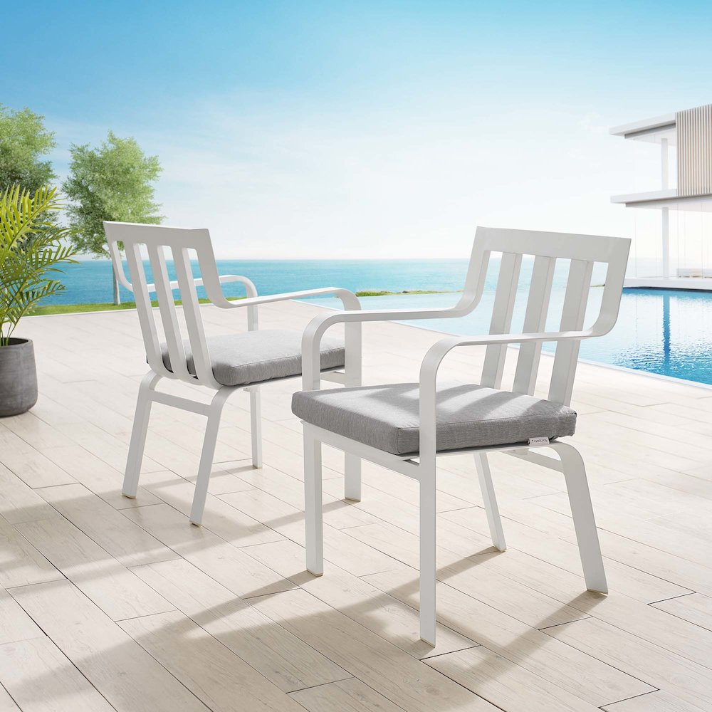 Baxley Outdoor Patio Aluminum Armchair Set of 2. Picture 7