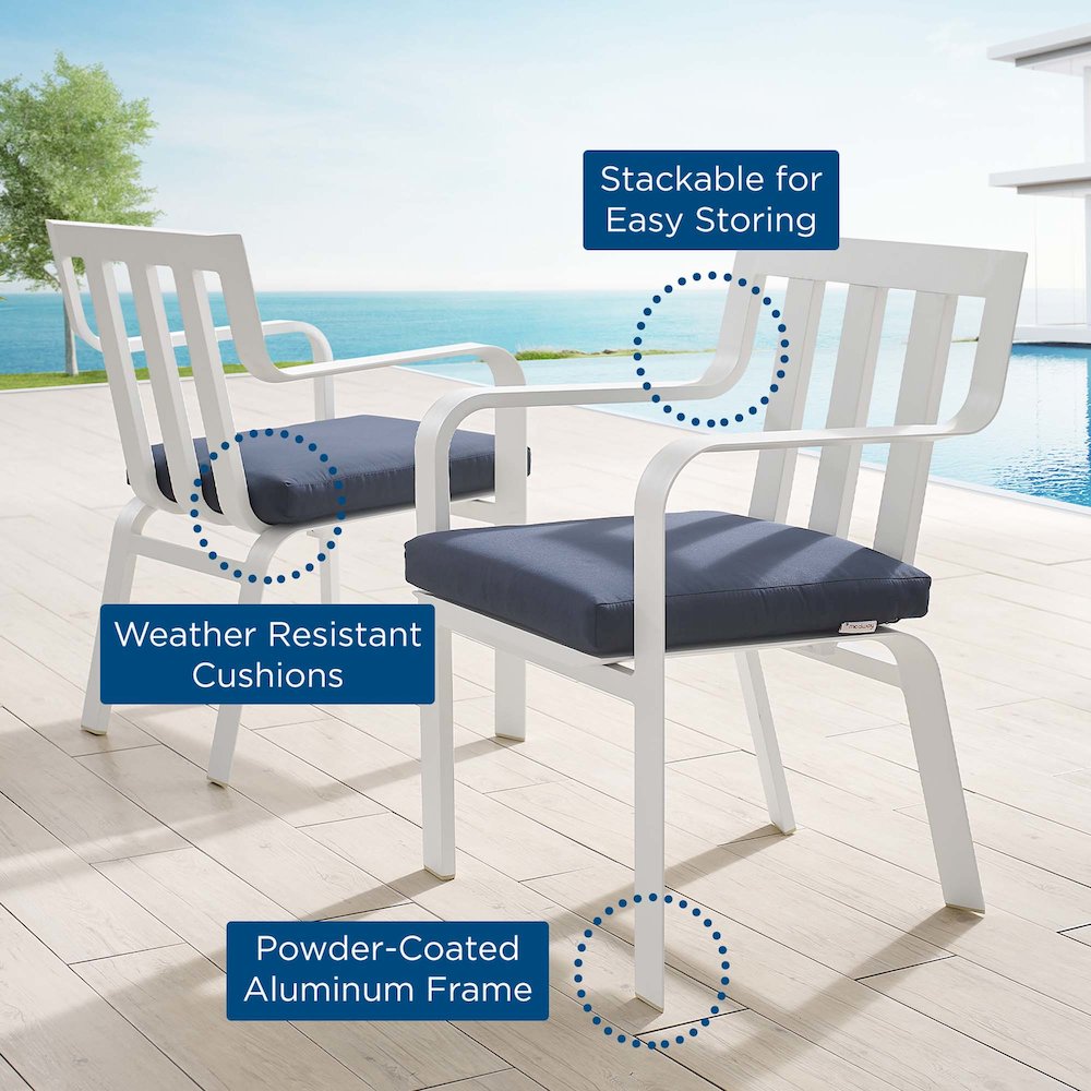 Baxley Outdoor Patio Aluminum Armchair Set of 2. Picture 2