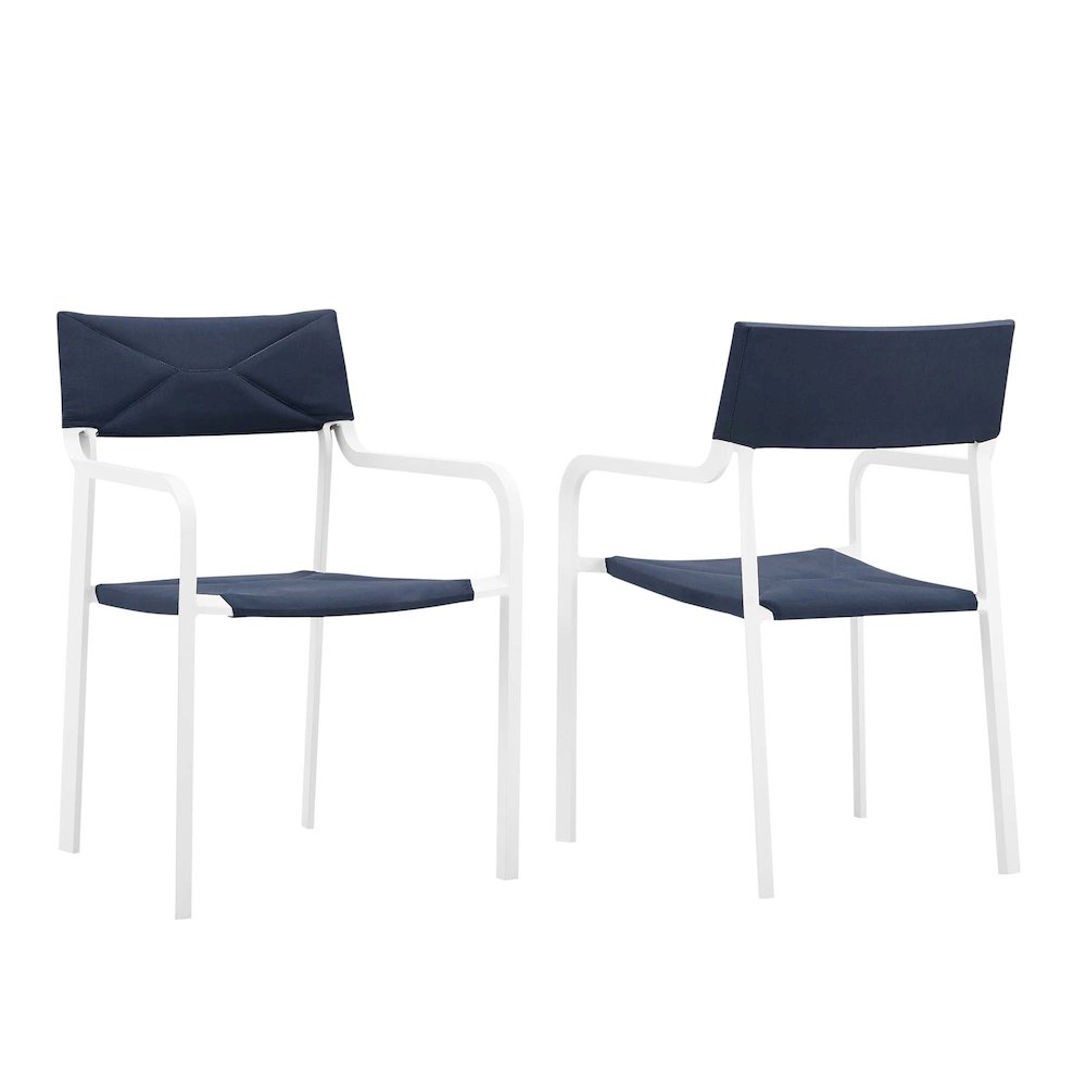 Raleigh Outdoor Patio Aluminum Armchair Set of 2. Picture 1