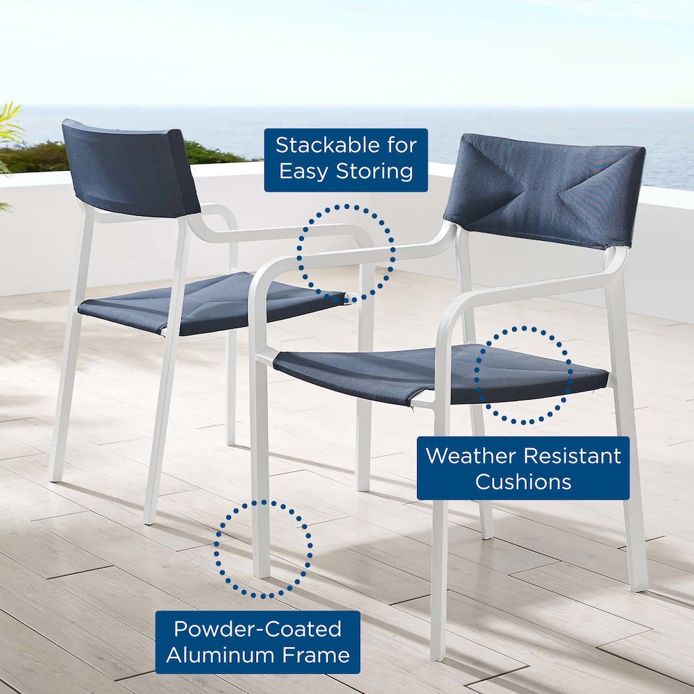 Raleigh Outdoor Patio Aluminum Armchair Set of 2. Picture 8
