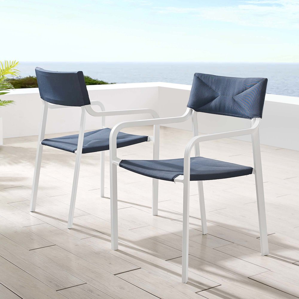 Raleigh Outdoor Patio Aluminum Armchair Set of 2. Picture 7