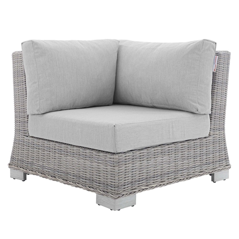 Conway Sunbrella Outdoor Patio Wicker Rattan Corner Chair. Picture 1