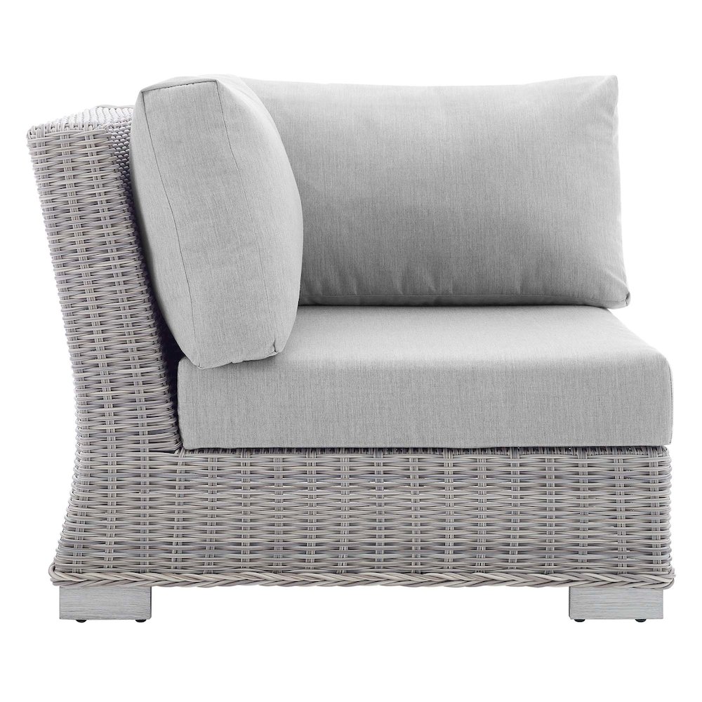 Conway Sunbrella Outdoor Patio Wicker Rattan Corner Chair. Picture 2