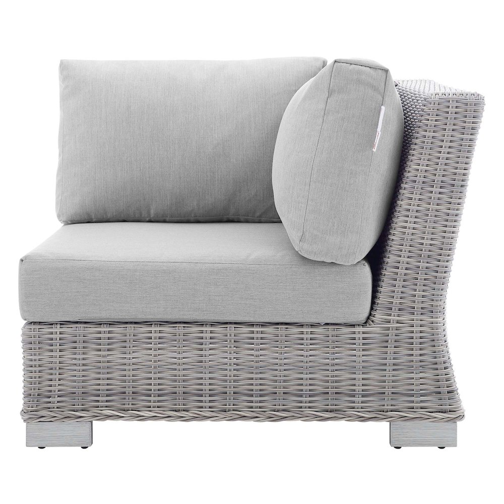 Conway Sunbrella Outdoor Patio Wicker Rattan Corner Chair. Picture 4