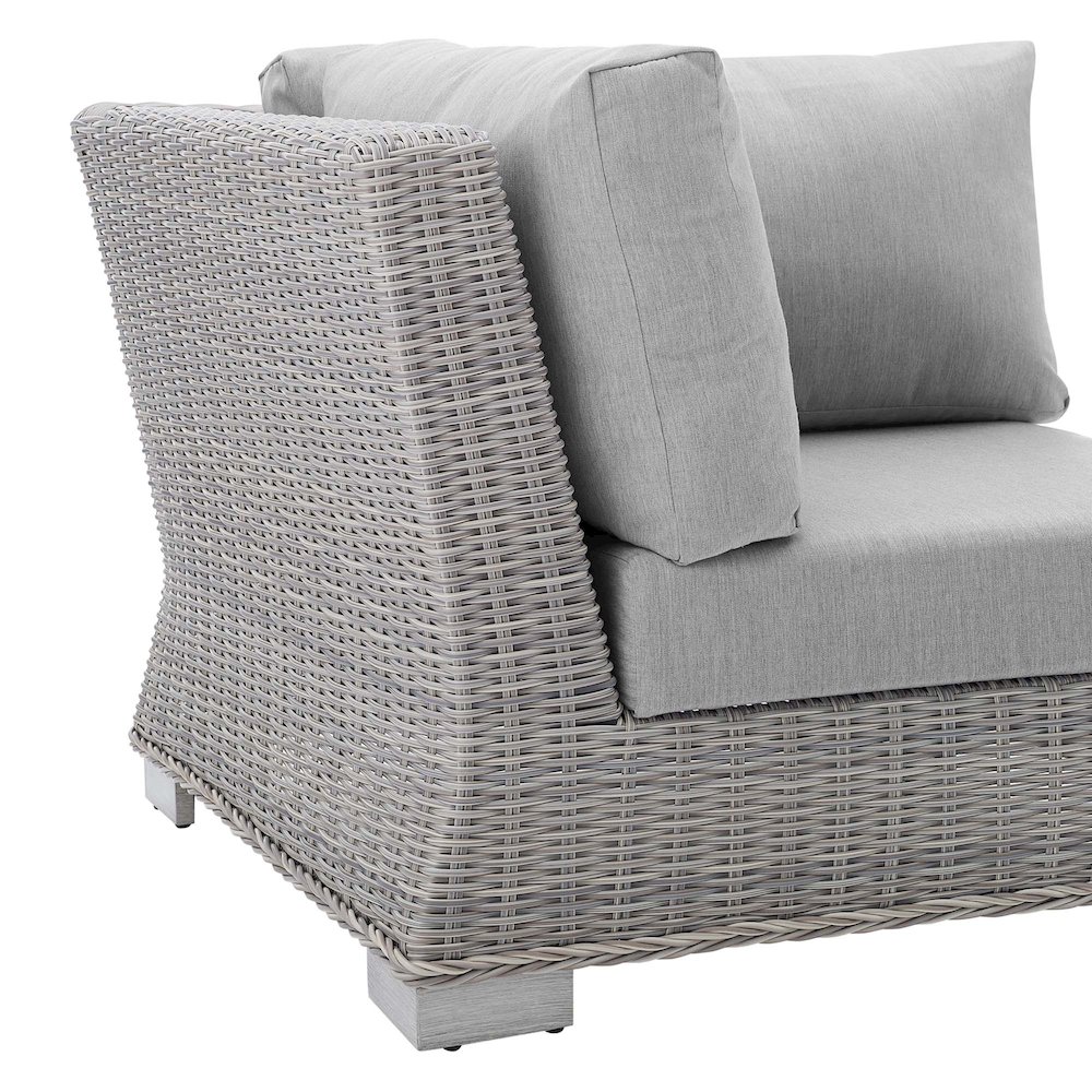 Conway Sunbrella Outdoor Patio Wicker Rattan Corner Chair. Picture 5