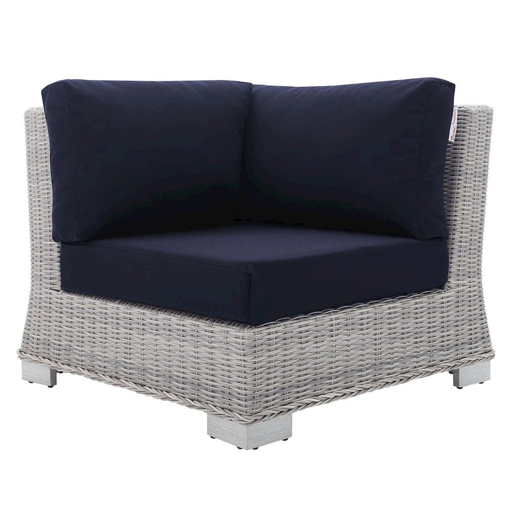 Conway Sunbrella Outdoor Patio Wicker Rattan Corner Chair. Picture 1