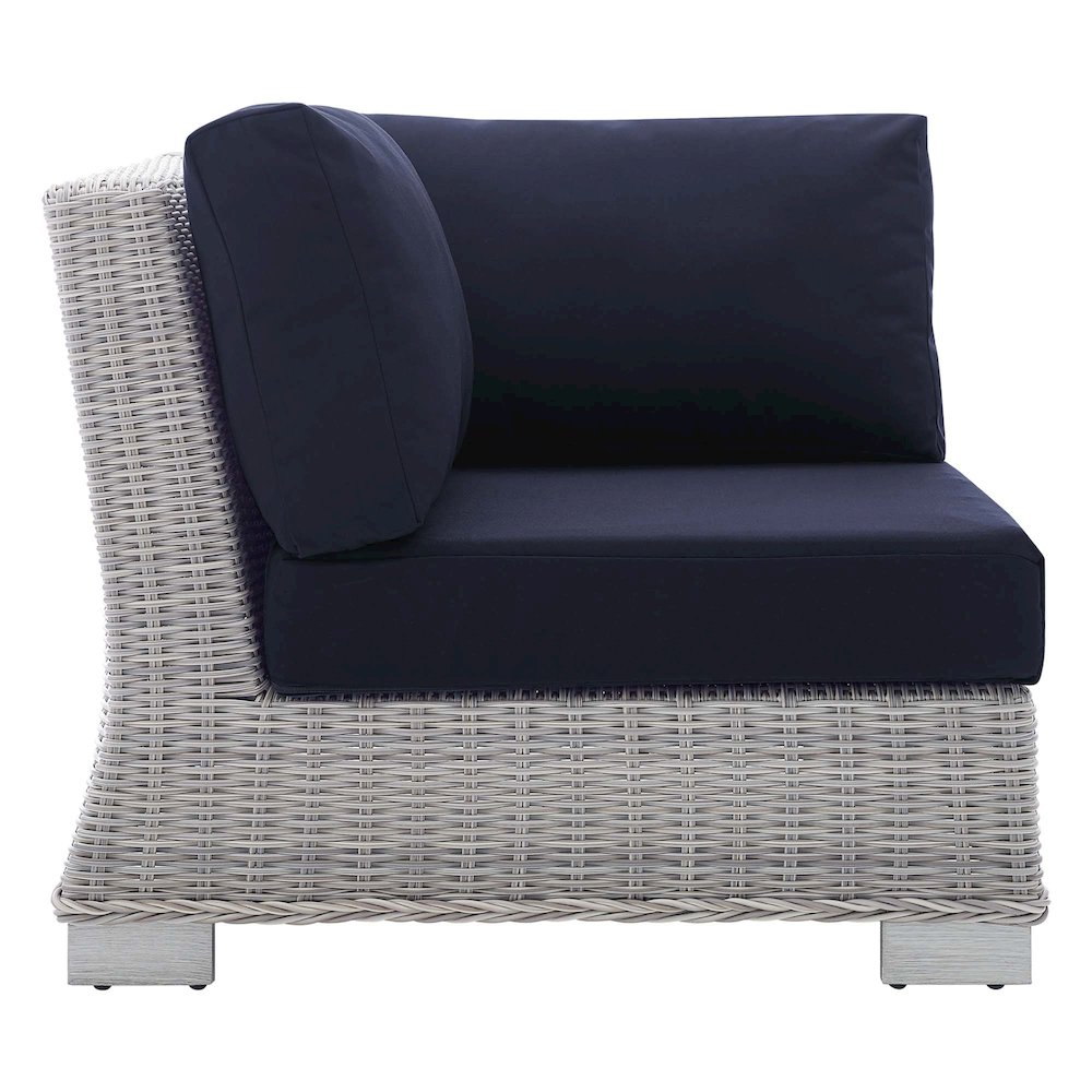 Conway Sunbrella Outdoor Patio Wicker Rattan Corner Chair. Picture 2