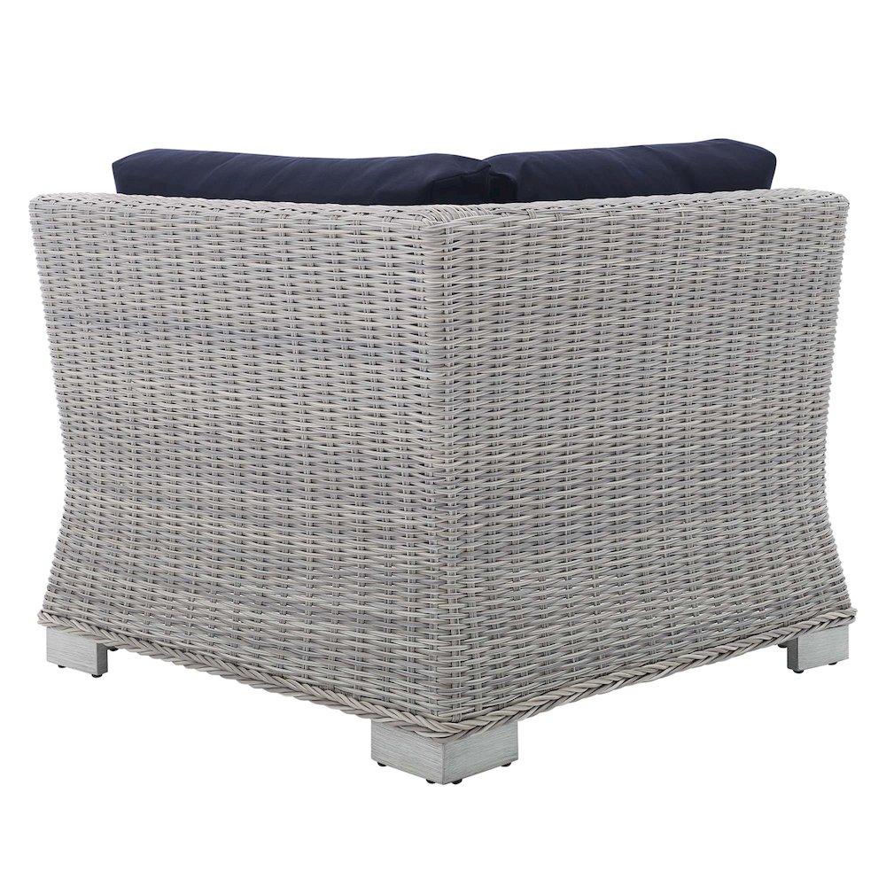 Conway Sunbrella Outdoor Patio Wicker Rattan Corner Chair. Picture 3