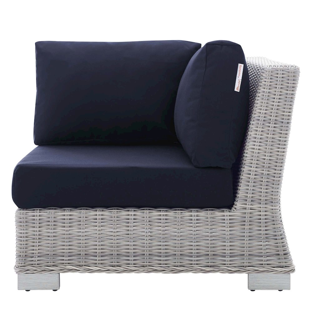 Conway Sunbrella Outdoor Patio Wicker Rattan Corner Chair. Picture 4